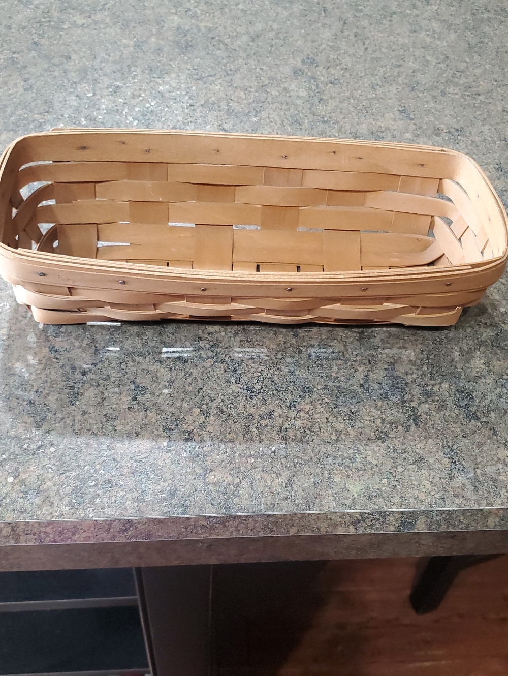 LONGABERGER Natural Woven Rectangular Serving Basket - Tan